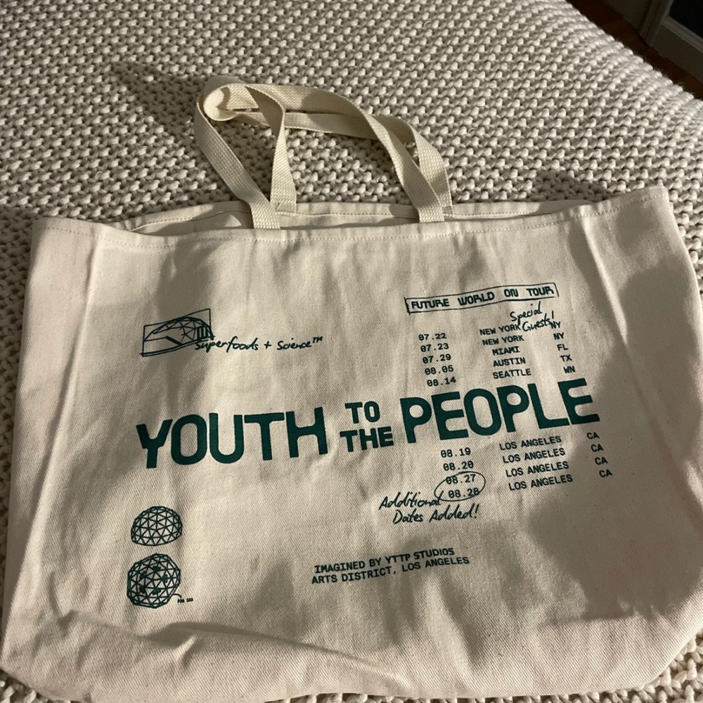Youth to the people tote bag
